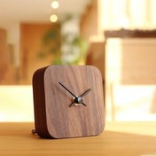 تصویر ساعت چوبی رومیزی مربعی برند چوبجا 