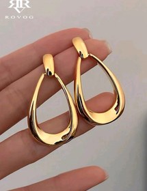 تصویر گوشواره ایرا 1pair Simple French Style High-End Geometric Earrings, Stylish & Luxurious