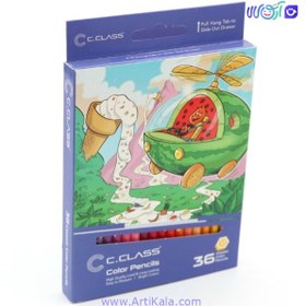 تصویر مداد رنگی سی کلاس ۳۶ رنگ مقوایی 