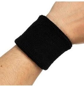 تصویر مچ بند ورزشی مشکی دستبند حوله سیاه اورجینال آوسا Avessa 