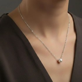 تصویر گردنبند تک مروارید 