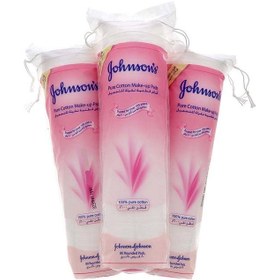 تصویر بسته ۳ عددی - ۸۰ پد آرایشی از پنبه خالص برند johnson's Pack of 3 -80 Pads Pure Cotton Make-Up