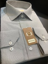 تصویر پیراهن مردانه آستین بلند کلاسیک راه راه قواره آزاد تک جیب کد ۲۰۰۲۶ - Xxl Homaymen Shirt