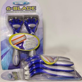 تصویر خود تراش ژیلت وتل ۶ تیغ ۶ عددی Razor blades