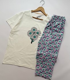 تصویر ست تیشرت شلوار گل 