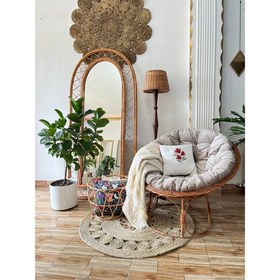 تصویر آینه حصیری Wicker mirror