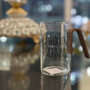 تصویر ماگ گرد پیرکس دسته چوبی goodmorning کدpyrex nb-430 