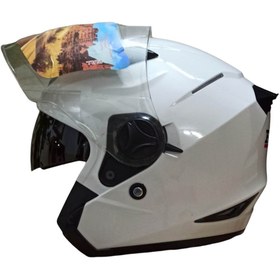 تصویر کلاه کاسکت بدون فک رادین مدل سفید TG1 ا Motorcycle helmet without jaw TG1 WHITE Motorcycle helmet without jaw TG1 WHITE