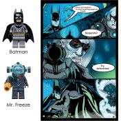 تصویر قاب سه بعدی لگویی بتمن و مستر فریز | Batman & Mr. Freeze Lego Frame 