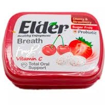 تصویر قرص خوشبو کننده دهان پروبیوتیک آلبالو توت فرنگی الدر CHERRY & STRAWBERRY MOUTH FRESHENER ELDER 