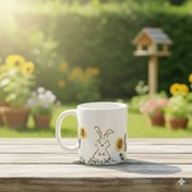 تصویر ماگ و زیرماگی سرامیکی طرح طبیعت کد612 Ceramic mug and mug holder, nature design, code 612