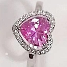 تصویر انگشتر جواهری قلب Pink heart jewelry ring