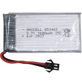 تصویر باتری لیتیوم پلیمر 3.7v ظرفیت 1600mAh تک سل 25c مارک MAXCELL کد 853465 