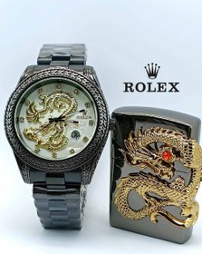 تصویر ست فندک و ساعت اژدها ROLEX DRAGON SET 6 