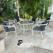 تصویر مبل باغی ویلایی فلزی مدل کوین ظرفیت ۴ نفر 