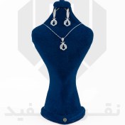 تصویر نیم ست جواهرات نقره طرح کفشدوزک 