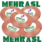 تصویر لوله مسی کلاف 50 متری سایز 3/8 با ضخامت 0/75 مارک مهر اصل copper pipe mehr asl 3/8