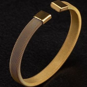 تصویر دستبند حصیری مردانه استیل 