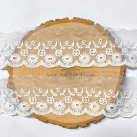 تصویر دانتل شیفون طرح گل کوکب (کد43) 