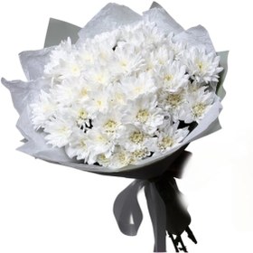 تصویر دسته گل داودی سفید 