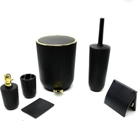 تصویر ست سرویس بهداشتی 6پارچه هماراه پدالی مدل زبرا 