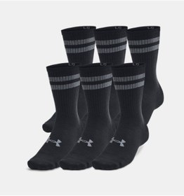 تصویر جوراب ورزشی مشکی مردانه و زنانه های خدمه 6 بسته UA ISESISE 1387058 101 Under Armour 