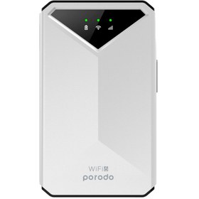 تصویر مودم جیبی 4G/LTE پرودو Porodo 4G LTE & WiFi 6 Pocket Router PD-PT4GRWD-WH Porodo portable MiFi 3G/4G Router CAT4 V2 without Display