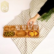 تصویر سینی مزه و شات 9خانه چوب توسکا sh284 