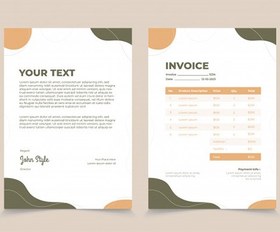 تصویر سربرگ A4 چند منظوره – Abstract wave invoice letterhead 