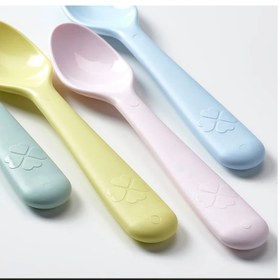 تصویر قاشق کودک ایکیا مدل KALAS، بسته 4 عددی spoon set for children, pastel hues, 4 pack