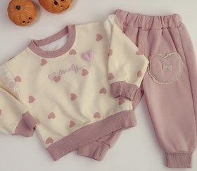 تصویر ست ۲تکه بلوز و شلوار قلب 