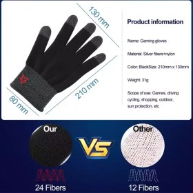 تصویر دستکش کنترل کننده ضد عرق گیمینگ سارافاکس Sarafox G02 Sarafox G01 Silver Fiber Game Gloves