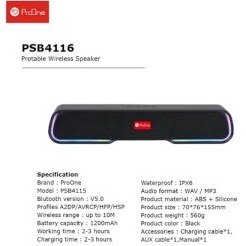 تصویر اسپیکر بلوتوث پرووان مدل PSB4116 Proone PSB4116 Bluetooth Speaker