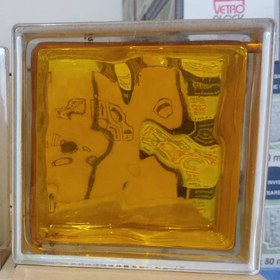 تصویر بلوک شیشه ای مدل ابری رنگ زرد20*20 (بسته 6 عددی) 