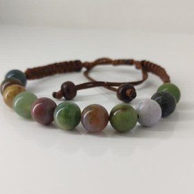 تصویر جواهر عقیق خزه ای سبز - گردنبند 