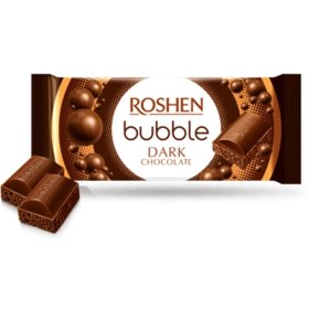 تصویر شکلات تلخ حبابی روشن | Roshen bubble Dark Chocolate شکلات و فرآورده های کاکائویی Roshen Lacmi 80 گرم