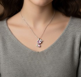 تصویر گردنبند گربه صورتی 