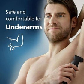 تصویر ماشین اصلاح بدن فیلیپس مدل BG3017 با تیغه استیل ضد زنگ و فناوری برش مستقیم 