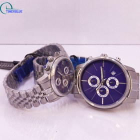 تصویر ساعت مچی ست سیتیزن رویال کرنوگراف صفحه سرمه ای| بند رولکسی استیل CITIZEN ROYAL SET WATCH