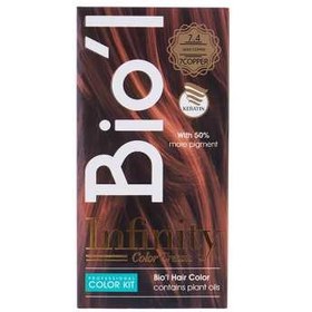 تصویر کیت رنگ موی Bio'l شماره 7.4 مسی روشن ا Biol 7.4 Light Copper Hair Color Kit Biol 7.4 Light Copper Hair Color Kit
