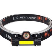 تصویر چراغ پیشانی مگنتی 5 وات 2 لامپ شارژی Head Lamp لامپ led و لامپ cob magnetic headlight head lamp