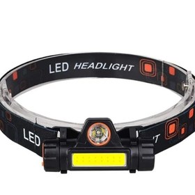 تصویر چراغ پیشانی مگنتی 5 وات 2 لامپ شارژی Head Lamp لامپ led و لامپ cob magnetic headlight head lamp