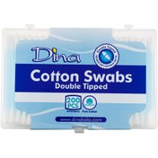 تصویر گوش پاک کن 200 عددی مکعبی دینا ا Dina Cotton Swabs 200Pcs Dina Cotton Swabs 200Pcs