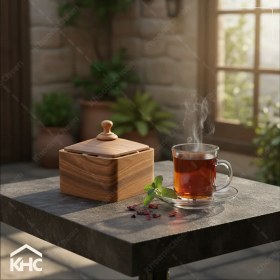 تصویر قندان مربع چوبی 