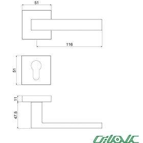 تصویر دستگیره در بهریزان مدل SL42R استیل Door handle