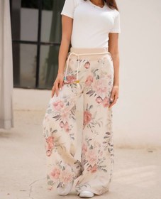 تصویر شلوار لینن طرح گل 