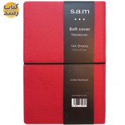 تصویر دفتر کش دار سام ۱۴۴ برگ با جلد چرم مصنوعی 