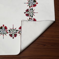 تصویر رومیزی مربع، مخمل، آسترکشی و قیطان دوزی، کد: TA100-14 