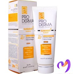 تصویر کرم ضدآفتاب رنگی SPF+40 سان وست پرودرما | Proderma Sunscreen Sunvest SPF+40 