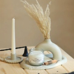 تصویر ست گلدان شمعدان کرم دکاتو 